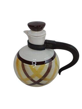 Vernon Kilns California Vernonware Organdie Coffee Carafe Plaid USA AS IS